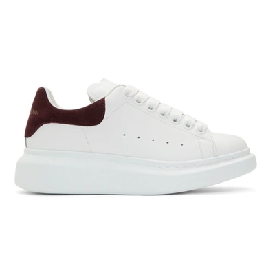 Shop Alexander Mcqueen Ssense Exclusive White And Burgundy Oversized Sneakers In 9088 Bord