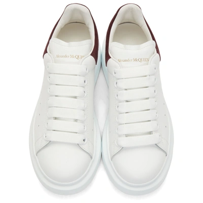 Shop Alexander Mcqueen Ssense Exclusive White And Burgundy Oversized Sneakers In 9088 Bord