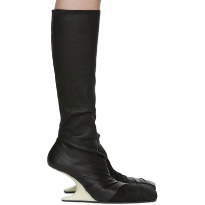 Shop Rick Owens Black Cantilevered Boots In 09 Black