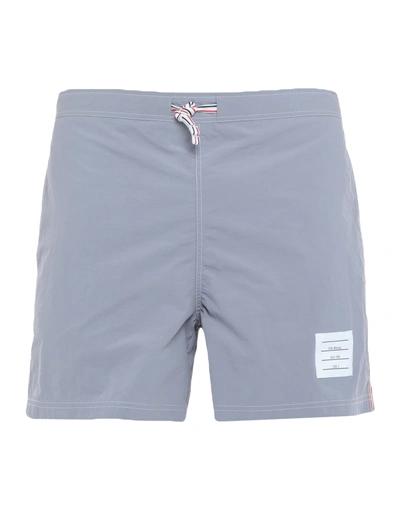 Shop Thom Browne Swim Shorts In Grey