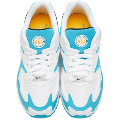 Shop Nike White And Blue Max2 Light Sneakers In 100 Wht/blu