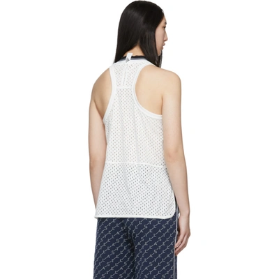 Shop Adidas By Stella Mccartney White Mesh Train Tank Top