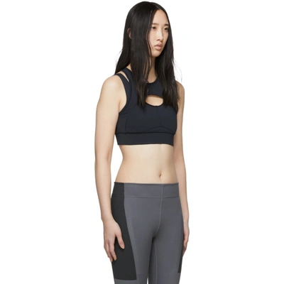 Shop Adidas By Stella Mccartney Black Triathlon Crop Bra