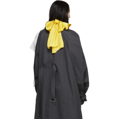 Shop Raf Simons Grey And Yellow T-shirt Scarf In Grey/yellow