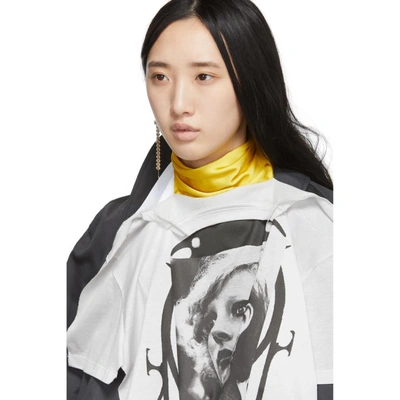 Shop Raf Simons Grey And Yellow T-shirt Scarf In Grey/yellow