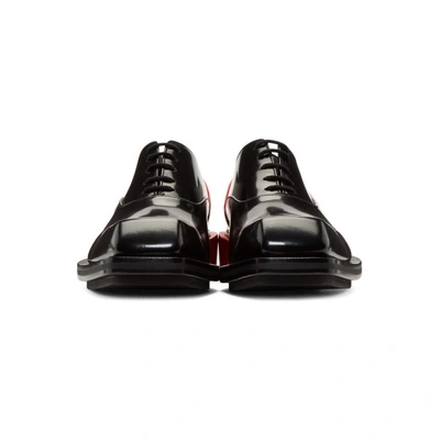 Shop Alexander Mcqueen Black And Red Leather Derbys In 1037 Blkred