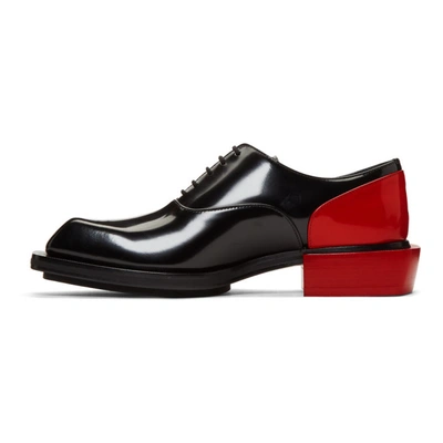 Shop Alexander Mcqueen Black And Red Leather Derbys In 1037 Blkred