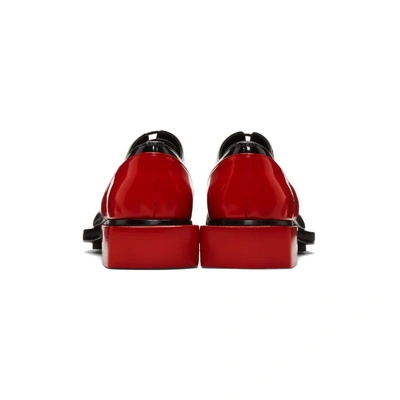 Shop Alexander Mcqueen Black And Red Leather Derbys In 1037 Blkred