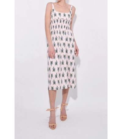 Shop Emilia Wickstead Giovanna Midi Dress In Blue Rose Garden