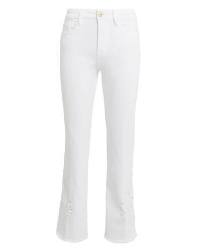 Shop Frame Le Crop Mini Boot Jeans In White