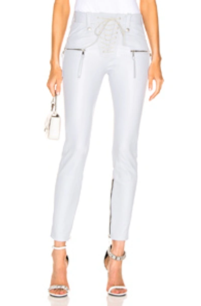 Shop Ben Taverniti Unravel Project Unravel Plonge Lace Up Skinny Pant In Gray In Light Grey