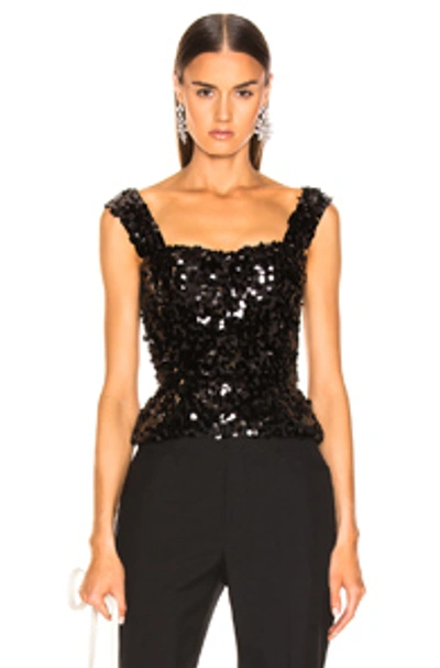 Shop Dolce & Gabbana Sequin Bustier In Black.