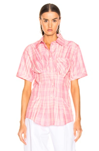 Shop Isabel Marant Emily Top In Pink,plaid