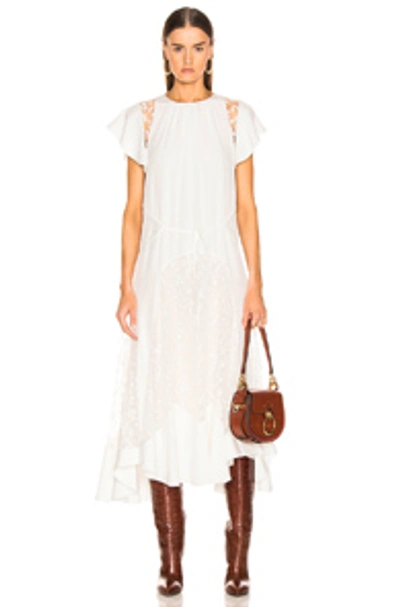 Shop Chloé Chloe Lace Dress In White In Iconic Milk