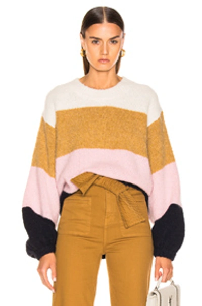 Shop Acne Studios Kazia Sweater In Pink & Navy Multi