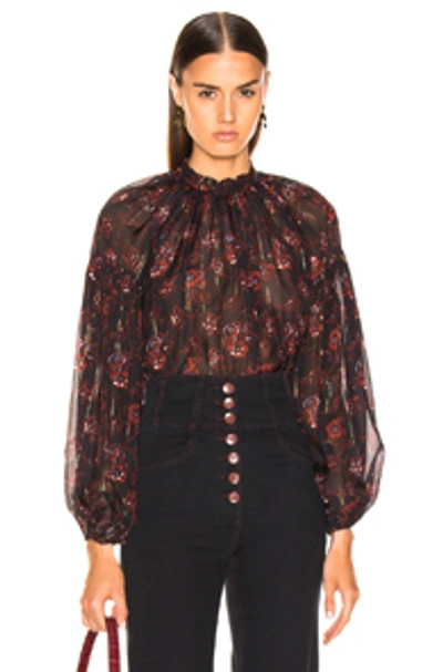 Shop Ulla Johnson Arnoux Blouse In Noir