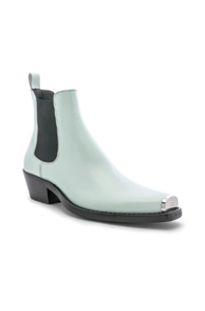 Shop Calvin Klein 205w39nyc Western Chris Spazzolato Boot In Blue. In Mist