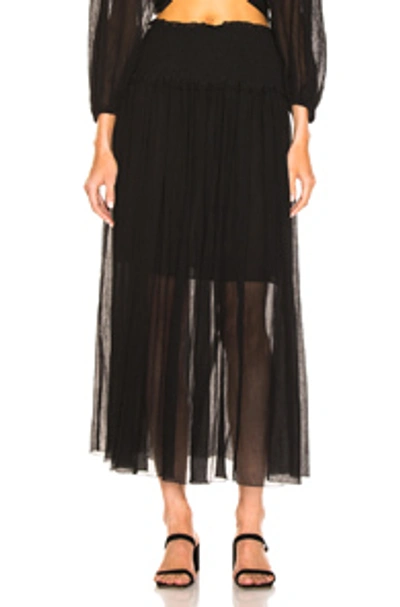 Shop Zimmermann Primrose Crinkle Skirt In Noir