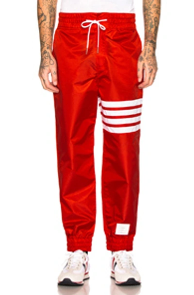 Shop Thom Browne Relaxed Track Pants In Red