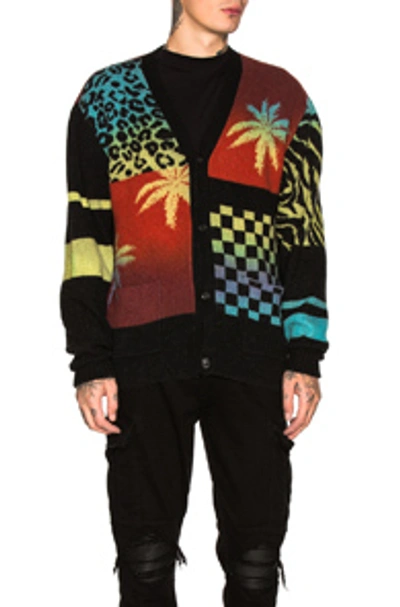 Shop Amiri Ombre Patchwork Cardigan In Multi