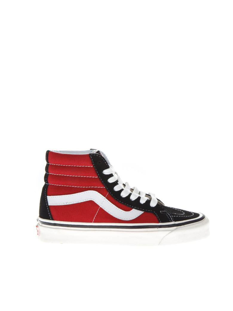vans sk8 red black
