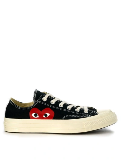 Shop Comme Des Garçons Play X Converse Sneaker In Black Canvas In Nero