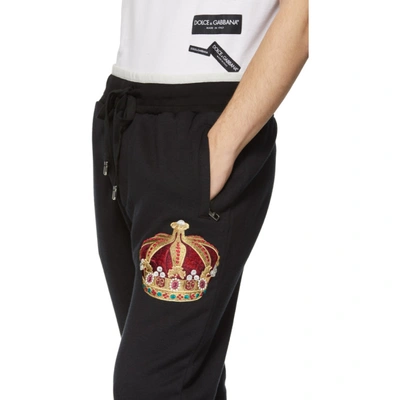 Shop Dolce & Gabbana Dolce And Gabbana Black Crown Lounge Pants In N0000 Black
