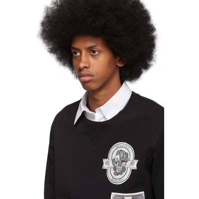 Shop Alexander Mcqueen Black Skull Patch Sweatshirt In 1000 Deepbl