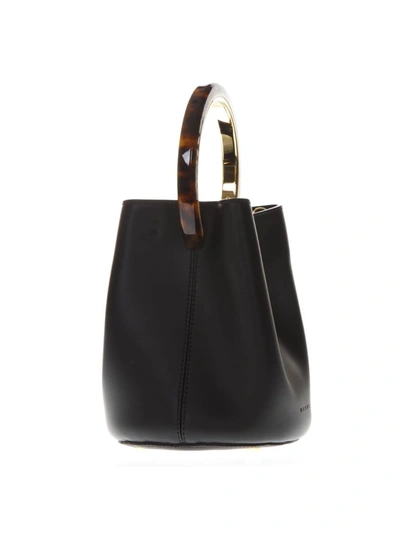 Shop Marni Pannier Mini Black Leather Bag