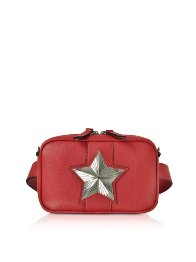 Shop Les Jeunes Etoiles Leather Vega Belt Bag W/chain Strap In Red