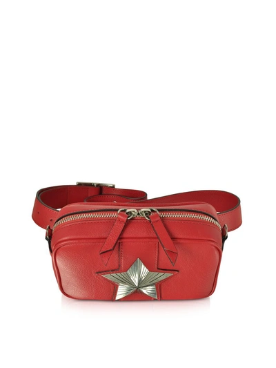 Shop Les Jeunes Etoiles Leather Vega Belt Bag W/chain Strap In Red