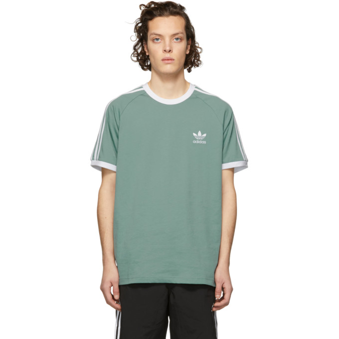 adidas 3 stripe t shirt green