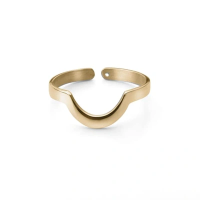 Shop Ekria Small Round Stackable Ring Shiny Yellow Gold