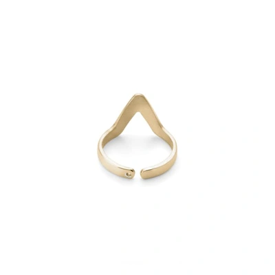 Shop Ekria Small Triangle Stackable Midi Ring Shiny Yellow Gold