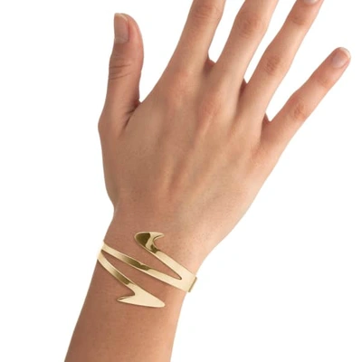 Shop Ekria Ziggy Cuff Shiny Yellow Gold