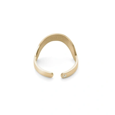 Shop Ekria Large Round Stackable Midi Ring Shiny Yellow Gold