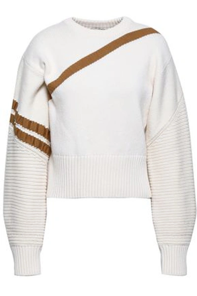 Shop 3.1 Phillip Lim / フィリップ リム Woman Intarsia Cotton-blend Sweater Ivory