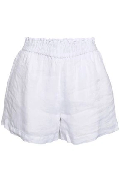 Shop Joie Woman Linen-chambray Shorts White