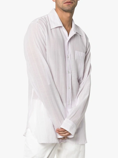 Shop Ann Demeulemeester Hemd Mit Streifen In Lilac