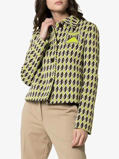 Shop Prada Psychedelic Print Button-up Jacket In Moro/pistacchio