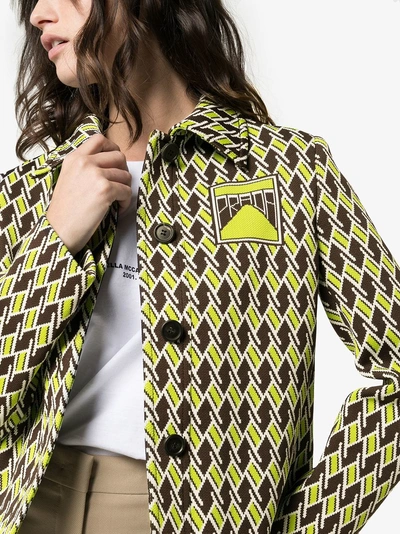 Shop Prada Psychedelic Print Button-up Jacket In Moro/pistacchio