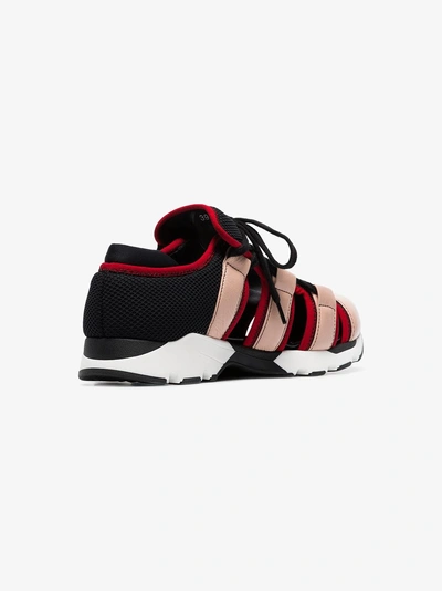 Shop Marni Multicoloured Leather And Mesh Cutout Sneakers In Black/pink