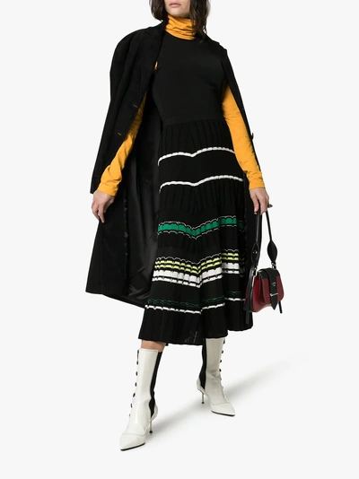 Shop Proenza Schouler Sleeveless Ribbed Skirt Knitted Dress In 1222 Black