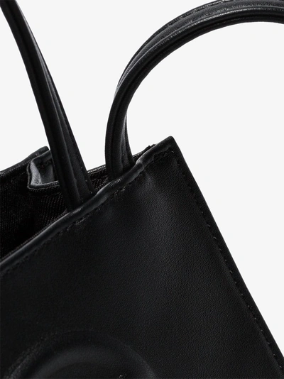 Shop Telfar Black Mini Vegan Leather Shopping Bag