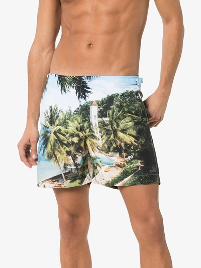 Shop Orlebar Brown Bulldog Resort Print Swim Shorts In Multicoloured