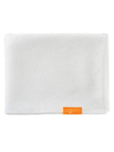 Shop Aquis Lisse Luxe Long Hair Towel In White