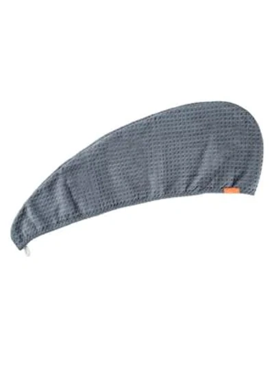 Shop Aquis Waffle Luxe Hair Turban In Moody Grey