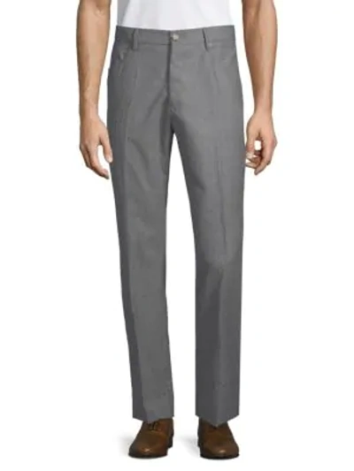 Shop Incotex Modern-fit Wool & Cashmere Pants In Light Grey