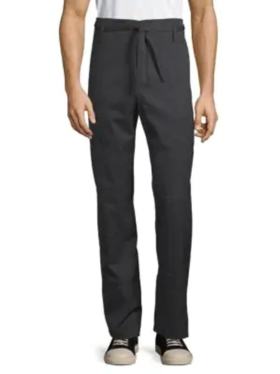 Shop Valentino Belted Straight-fit Wool Pants In Black