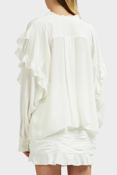 Shop Isabel Marant Libel Ruffled Silk Blouse In Ivory